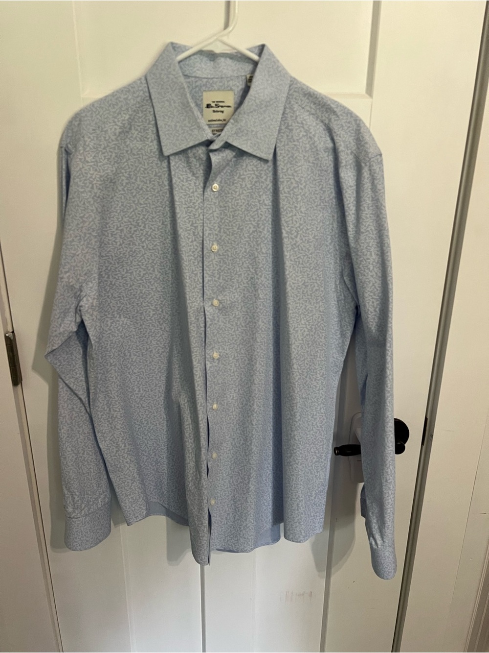 Ben Sherman Light Blue Micro-Print Dress Shirt